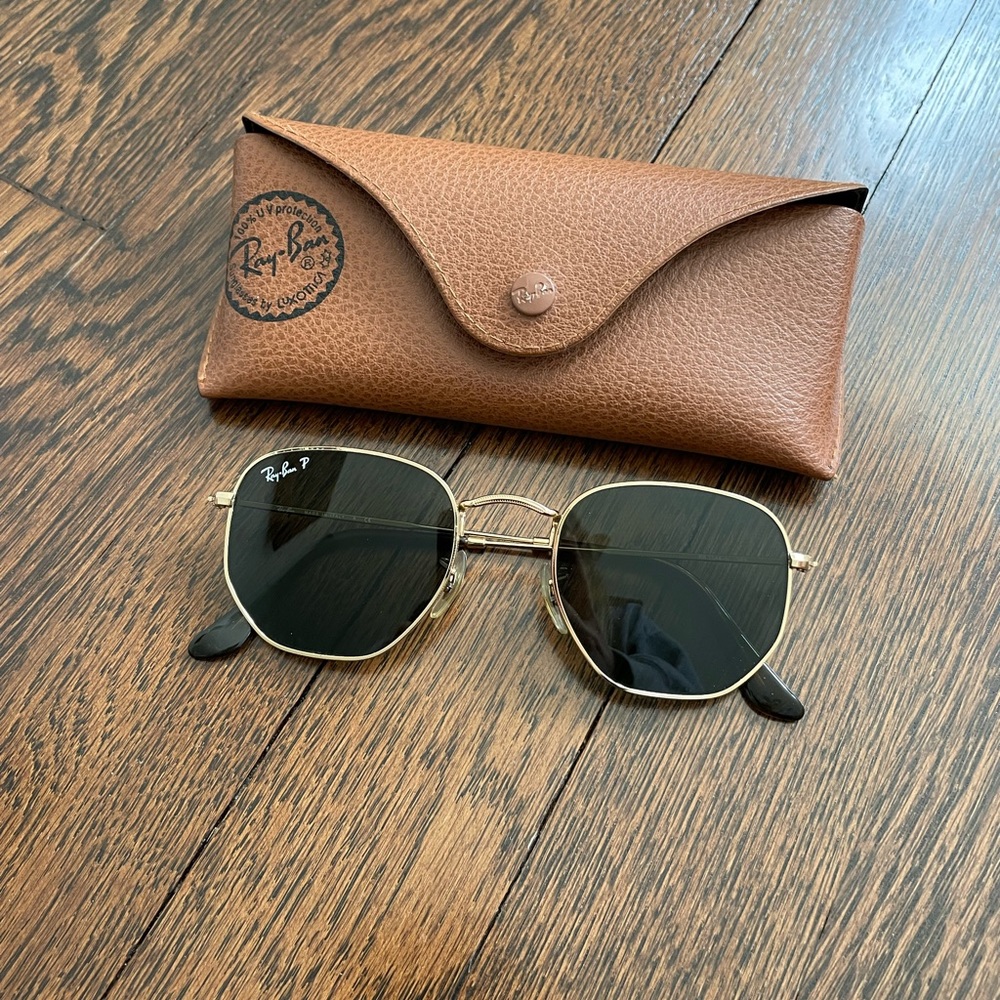 Rayban polarized hexagonal sunglasses